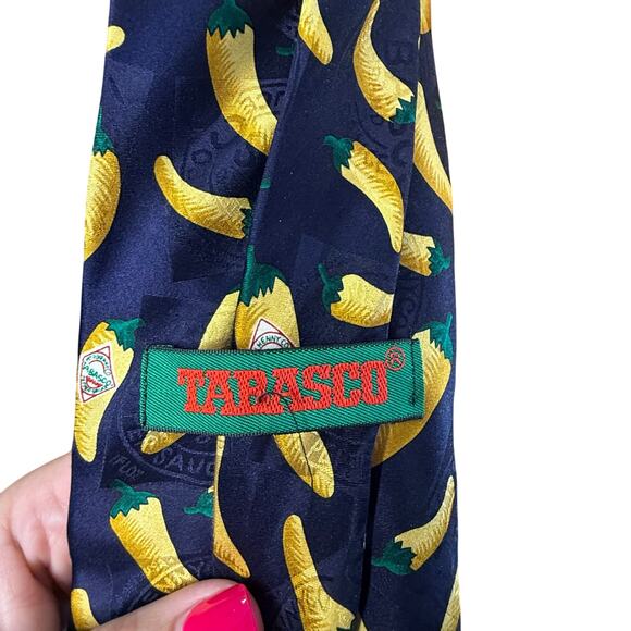 Tabasco Fun and Casual Neck Tie Size 59" in Yellow, Blue, and Red - Picture 3 of 4